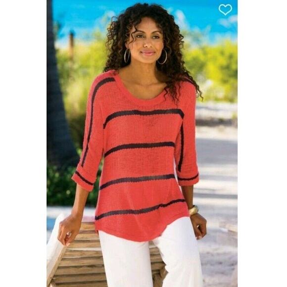 Soft Surroundings‎ Striped Top - Picture 1 of 8